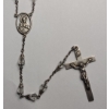 Image 2 : Sterling Silver Catholic Beaded Rosary & Sterling Silver Sliding Rose Necklace - Weight: 56.3g