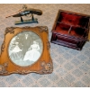 Image 1 : Pistol Replica Lighter, Antique Picture, And Wood Storage Box