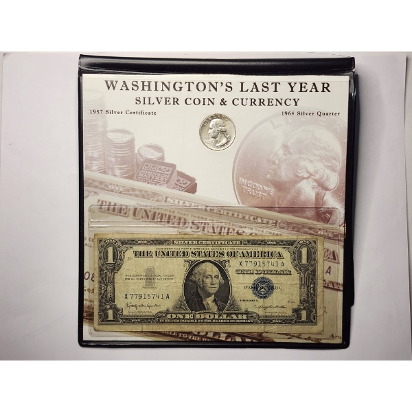 Washington's Last Year Silver Coin & Currency Ft. 1957 Silver Certificate & 1964 Silver Quarter!