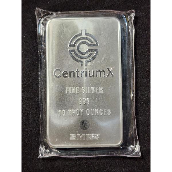 10 Troy Oz 999.9 Fine Silver Bar by Sunshine Mint Featuring Centrium X Design