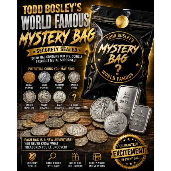 Todd Bosley's World Famous SILVER & Rare Coin SURPRISE Mystery Bag - $1250.00 +++++ Minimum Value