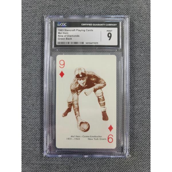 CGC 9 Mint 1963 Stancraft Playing Cards Mel Hein Nine of Diamonds