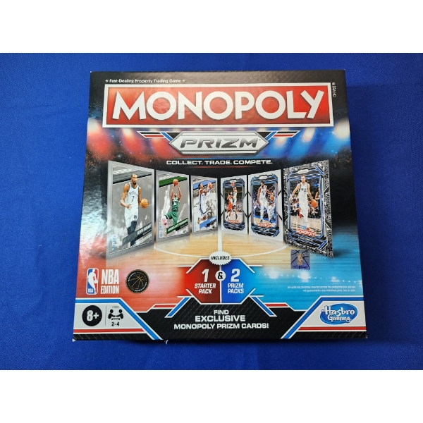 Monopoly Prizm: NBA Edition Board Game w/ Panini NBA Trading Cards - Excellent Condition