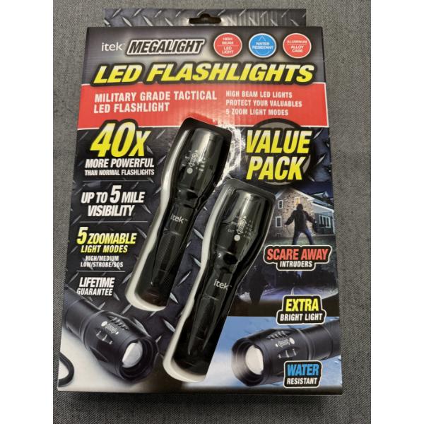 ITEK Megalight Military Grade Tactical LED Flashlights - Brand New In The Package