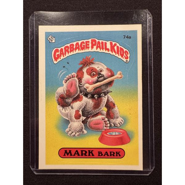 Rare 1985 Topps Mark Bark Garbage Pail Kids #74A Trading Card - Mint Condition - Low Number