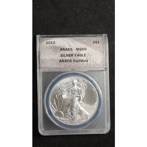 ANACS 2012 MS69 1 oz 999 Fine Silver American Eagle