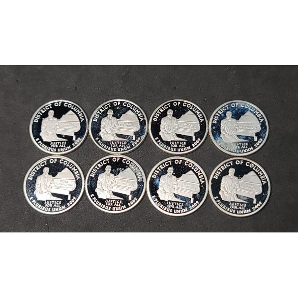 2009-S District Of Columbia 90% Silver Quarters Struck By The U.S Mint - Face Value: $2.00