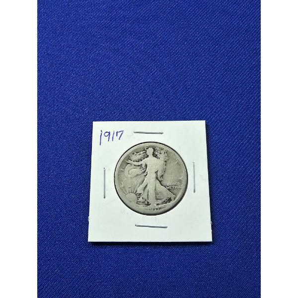 1917 Walking Liberty Half Dollar in Protective Sleeve
