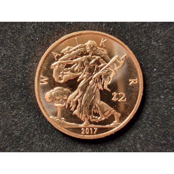 2017 Zombucks "Walker" Liberty Copper 1 Oz Round