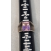 Image 8 : Mid-century Modern Style Sterling Silver & Amethyst Ring - Size 6 - Weight: 7.1g