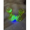 Image 5 : *Pick Up At Mantua Home-No Shipping Available* Amazing Pair Of Vintage Vaseline Glass Candlesticks I