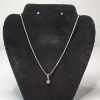 Image 1 : Sterling Silver Necklace with Small Die Pendant - 24in - Total Weight: 9.7g