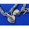 Image 2 : TIFFANY & CO. Sterling Silver Cable Chain Two Heart Toggle Necklace & Bracelet TW: 75.5g 