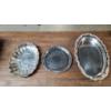 Image 1 : (3) Silverplated Serving Trays - Weighs Approximately 6.8 IBS Total
