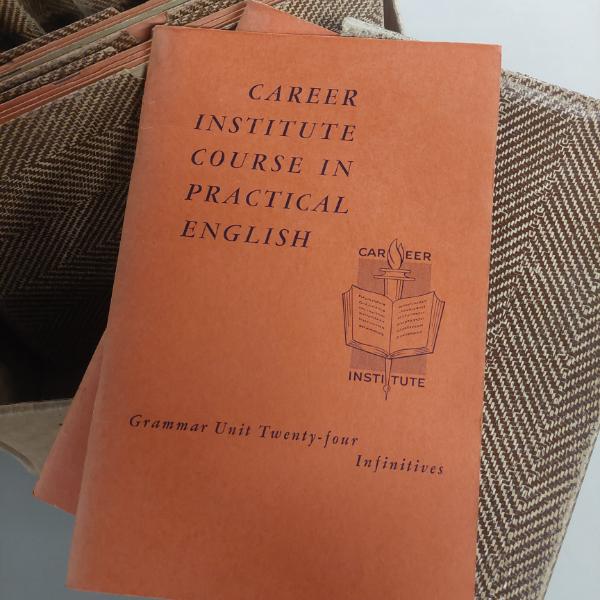 Vintage 1951 - Ten (10) Slip Cases / 40 booklets - Career Institue Course In Practical English