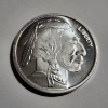 Image 1 : One Troy Ounce .999 Fine Silver Indian Buffalo Round 