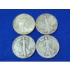 Image 1 : x4 Assorted Years 90% Silver Walking Liberty Half Dollars FV: $2.00