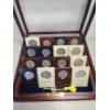 Image 2 : Beautiful Hardwood Display Case Filled With 16 Silver Franklin Half Dollars in Unique Display Slabs 