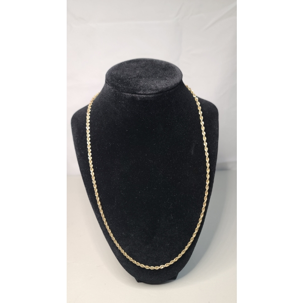 14K Yellow Gold 22" Twisted Rope Chain - Weight: 14.0g