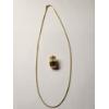Image 2 : 18K Gold Jewelry - Beautiful 20in Necklace and Earring Total Weight: 8.0g