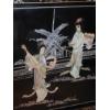 Image 6 : Superb! - Japanese Carved MOP Geisha Girls On Black Enamel & Silver Embellished Side Chest