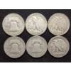 Image 4 : $3 Face Value in Assorted 90% Silver Half Dollars Ft. Walking Liberties & Franklins!