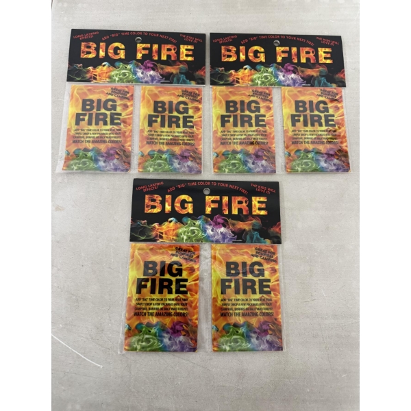 6 - Packs Of Big Fire Makes Your Camp or Bon Fire Dance With Color - Brand New