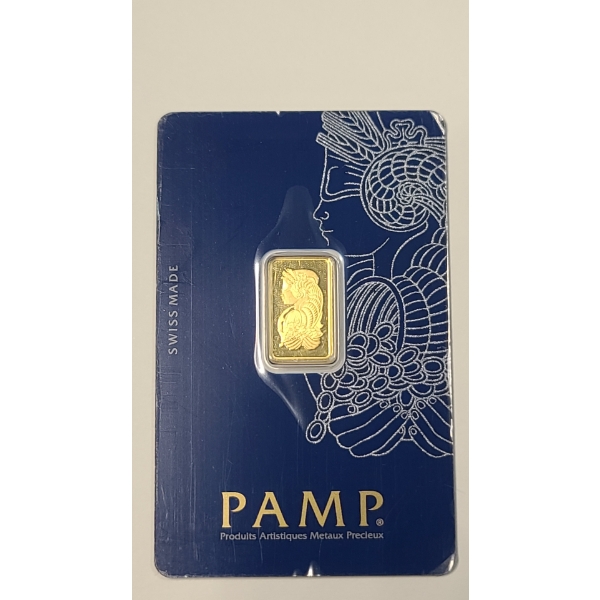Pamp Suisse Lady Fortuna 2.5g 999.9 Fine Gold Bar Sealed In Official Veriscan Assay Card