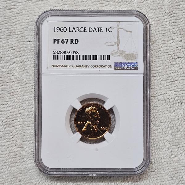 NGC PF 67 RD 1960 Large Date Lincoln One Cent