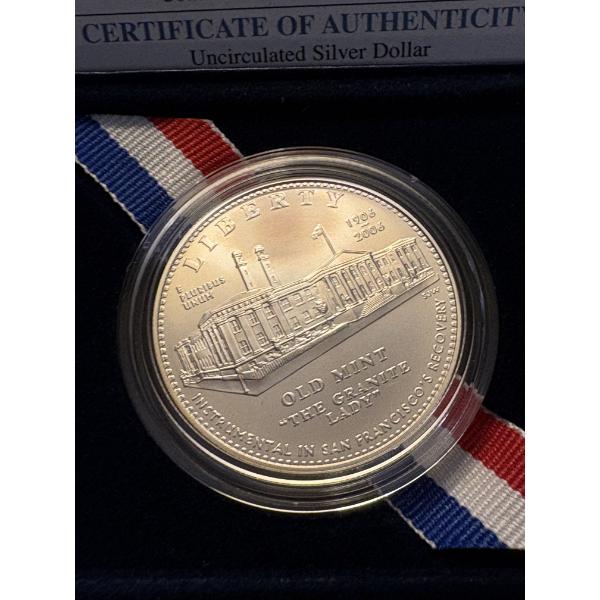 90% UNC Silver Dollar - 1903-2006 - San Francisco Old Mint Commemorative Coin Program with Certifitc