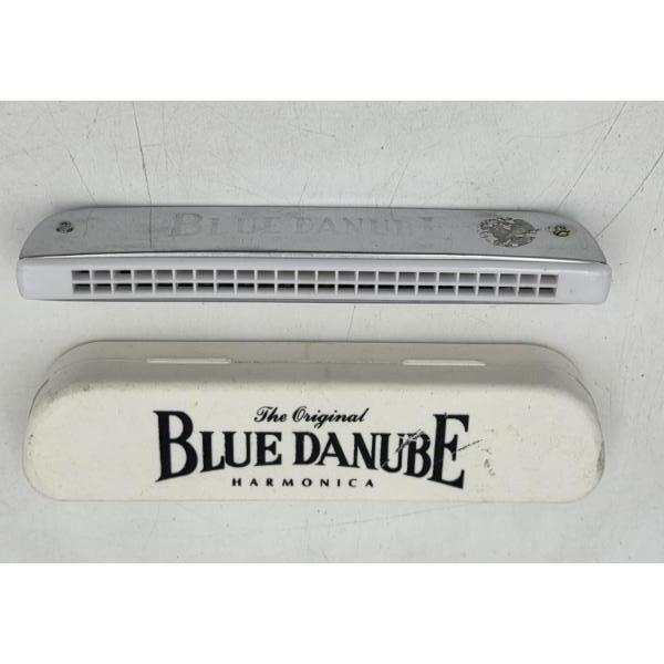 Excellent Condition Full Size Blue Danube Harmonica In Hard Plastic Case