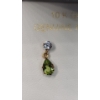 Image 3 : Pair Of 10K Yellow Gold Earrings With Genuine Peridot - Weight: 0.7g