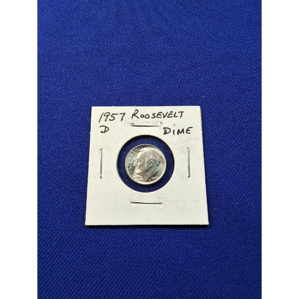 1957- D Roosevelt Silver Dime - High Grade