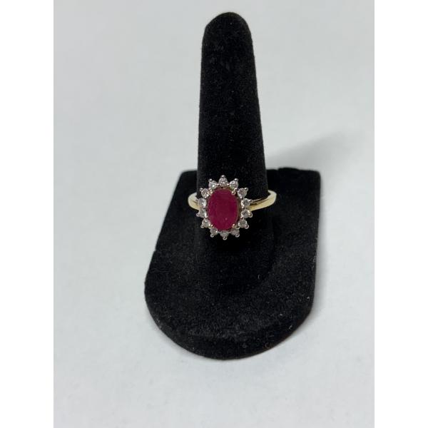 Gorgeous 14K Pink Gemstone Starburst Ring - Size 7 - 3.9 Grams