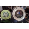 Image 1 : Two (2) Pc Round Framed Decor - Pewter Stained Glass Religious & Young Victorian Girl