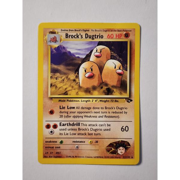 Brock's Dugtrio 22/132 Non-Holo Rare Vintage Pokemon Trading Card