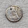 Image 1 : 1853 90% Silver Seated Liberty Half-Dime FV: $.05