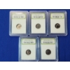 Image 1 : x5 INB Brilliant Uncirculated Roosevelt Dimes, Assorted Years