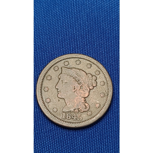1845 Braided Hair Large Cent 