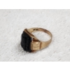 Image 5 : Nice 10K Yellow Gold Ring With Unique Black Cameo Piece Size 9 ~ Weighing 4.9 Grams