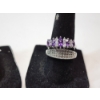 Image 3 : Five Assorted Sterling Silver Rings: Gorgeous Red & Purple Gemstones - TW: 10.8g