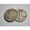 Image 1 : Two Assorted 90% Silver United States Walking Liberty Half Dollars ~ $1.00 Face Value
