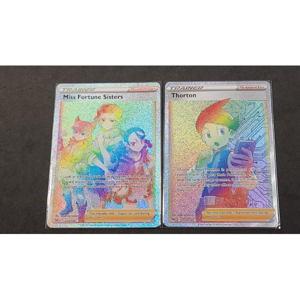 Miss Fortune Sisters Trainer Ultra Rare 209/196 & Thornton Trainer 210/196 Ultra Rare Holo Pokemon
