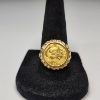 Image 1 : 14K Yellow Gold Bezel Ring w/ 1/20th oz .999 Fine Gold Chinese Panda Coin - TW: 3.8g