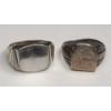 Image 1 : (2) Sterling Silver Men's Signet Rings - Size 11 - Total Weight: 17.0g