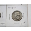 Image 5 : Four 90% Silver U.S. Washington Quarters 1962-D, 1952-D, 1953-D, 1953-D FV: $1.00