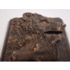 Image 3 : Wolf Face Sculpture Wall Decor - Textured - Wood Base