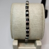 Image 2 : Matching Set of Sterling Silver and Opal & Onyx Style 9" Bracelet & Ring Size 9.5 - TW: 21.4g
