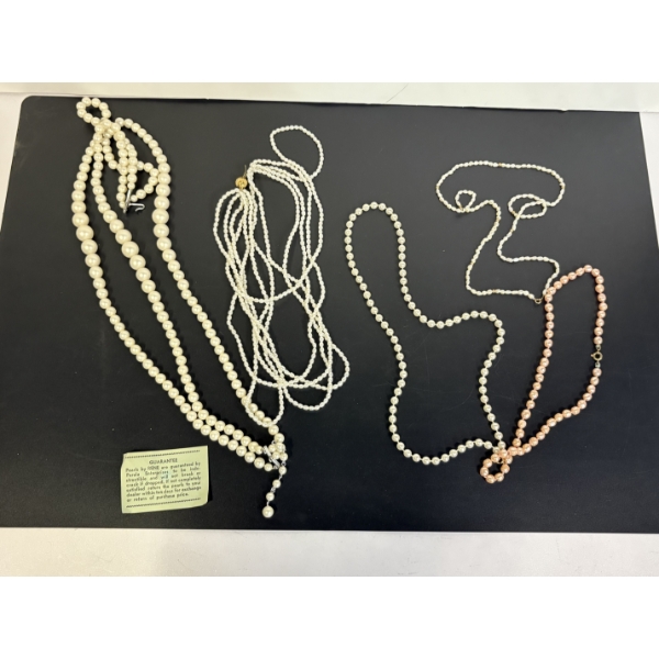 Beautiful Pearl Necklaces - 5 Total - with Guarantee 