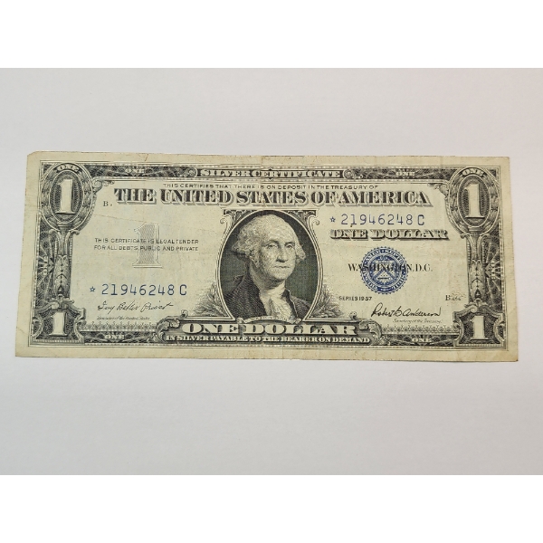 U.S. Series 1957 Blue Seal $1 Silver Certificate *STAR NOTE* SN: *21946248C